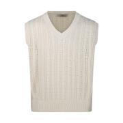 Ivory Hæklet Knitvest