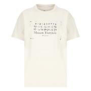 Ivory Bomuld T-shirt med Logo