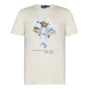 Hvid Bjørnemønster Slim Fit T-shirt