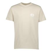 Beige T-shirt med broderet logo