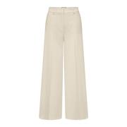 Mid Waist Wide Leg Trousers