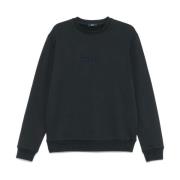 Midnight Blue Sweatshirt med Broderet Logo