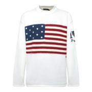 Amerikansk flag langærmet sweater