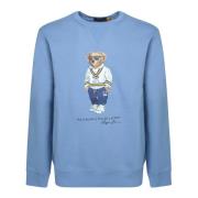 Blå Bomulds Sweatshirt med Polo Bear