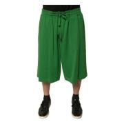 Grøn Bomuldsblandet Bermuda Shorts