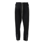 Sorte uld track pants med oversized snøre