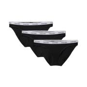 Sort Bomuld Bikini Undertøj 3Pack