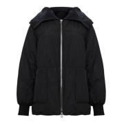 Shearling-Krave Puffer Jakke - Sort