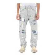 Straight Leg Denim Jeans Frayed