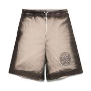 Beige Elastisk Snørebånd Shorts