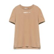 Beige T-shirts og Polos med Tekstprint