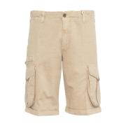 Beige Cargo Bermudas Stilfuld Pasform Lommer