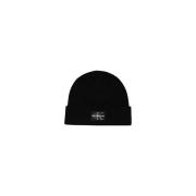 Logo Patch Beanie Varmt Bland