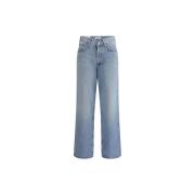 V-Talje Baggy Jeans med Fem Lommer