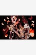 Billede Woman with butterflies brown