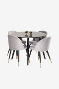 Spisebordssæt Plaza med 4 stole Velvet