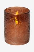 Star Trading - LED bloklys Flamme Leaf 12,5 cm - Brun - Lys - - Homero...