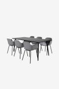 Venture Home - Spisegruppe Dipp med 6 spisebordsstole Comfort - Sort -...