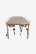 Venture Home - Spisegruppe Slider med 6 spisebordsstole Velvet - Beige...