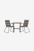 Venture Home - Spisegruppe Holmbeck med 2 spisebordsstole Bois - Natur...