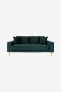 House Nordic - Sofa 2 1/2-pers. Lido. Velour med ben i naturfarve - Gr...