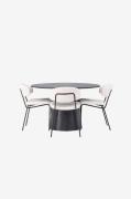 Venture Home - Spisegruppe Lanzo med 4 stole Chico - Sort - Spisegrupp...