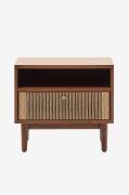Kave Home - Elan sengebord i finér og massiv valnød med snor 51x45cm 1...
