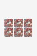 Pimpernel - Glasbrikker Morris & Co Strawberry Thief Red 6-pak - Flerf...
