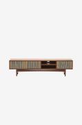 Kave Home - Elan Tv skab 3 døre finer og massiv valnød og snor 200 x 5...