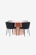 Venture Home - Spisebord Lanzo med Edina-stol - Sort - Spisegrupper - ...