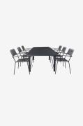 Venture Home - Spisegruppe Marbella med 6 stole Lindos - Sort - Spiseg...