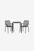 Venture Home - Spisegruppe Borneo med 2 spisebordsstole Peking - Sort ...