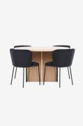 Venture Home - Spisebord Strada med Edina-stol - Sort - Spisegrupper -...