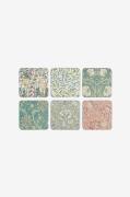 Spode - Glasunderlæg Morris & Co Mix & Match 6-pak 10,5 x 10,5 cm - Fl...