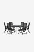 Venture Home - Spisegruppe Break med 6 positionsstole Break - Sort - S...