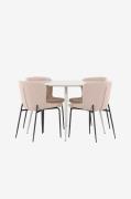 Venture Home - Plaza-spisebord med Modesto-spisebordsstol - Beige - Sp...