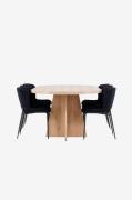 Venture Home - Bootcut-spisebord med Modesto-spisebordsstol - Sort - S...