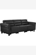 Loft24 - Sofa 3-personers 2 elektriske hvilestole Carpari - Sort - 3-p...