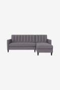 Dorel Home - 3-personers sovesofa med chaiselong Celine - Grå - Soveso...