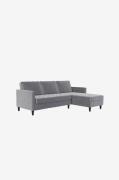 Dorel Home - 3-personers sovesofa med chaiselong Presley - Grå - Soves...