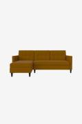 Dorel Home - 3-personers sovesofa med chaiselong Hartford - Grøn - Sov...