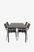 Venture Home - Spisegruppe Break med 4 stole Lindos - Sort - Spisegrup...