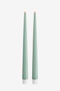 DeluxeHomeart - LED Keglelys skinnende 2,2x28 cm 2 stk. - Grøn - Lys -...