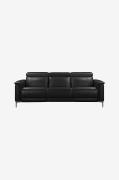 Loft24 - Sofa 3-personers sofa med 2 elektriske liggestole Lund - Sort...