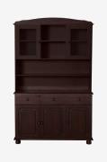 Loft24 - Buffet med 3 døre, 2 glasdøre og 3 skuffer Mette - Brun - Kom...