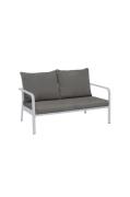 Hillerstorp - Sofa Hånger 2-personers Hvid ramme Hynder grå-beige - Hv...