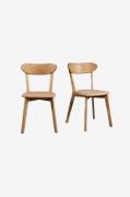 Wood Furniture - Spisebordsstol sæt med to Isku Eg - Brun - Stole - - ...