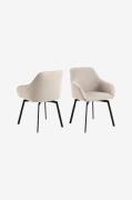 NORDFORM - Clara spisebordsstol med armlæn, 2-p - Beige - Stole med ar...