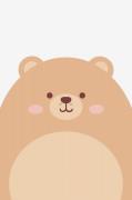 Pelcasa - Plakat Sød bjørn - Grå - Posters - - Homeroom