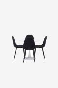 Venture Home - Spisegruppe Hamden med 4 stk. stole Polar - Sort - Spis...